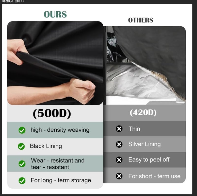 Kingling Grill Cart Cover, Waterproof Outdoor Prep Table Cover 46 Inch Stainless Steel Outdoor Patio Table Covers Rectangular for Metal Prep Cart Protection -46''L x 25''W x 40''H (Black) - Image 5